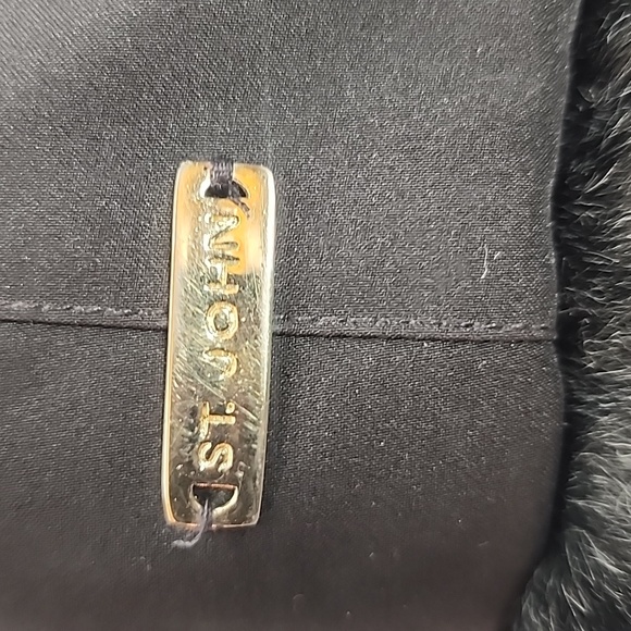 St.  John Classic Reversible oversized  black faux fur coat Luxury Old Money WOW - Picture 5 of 13